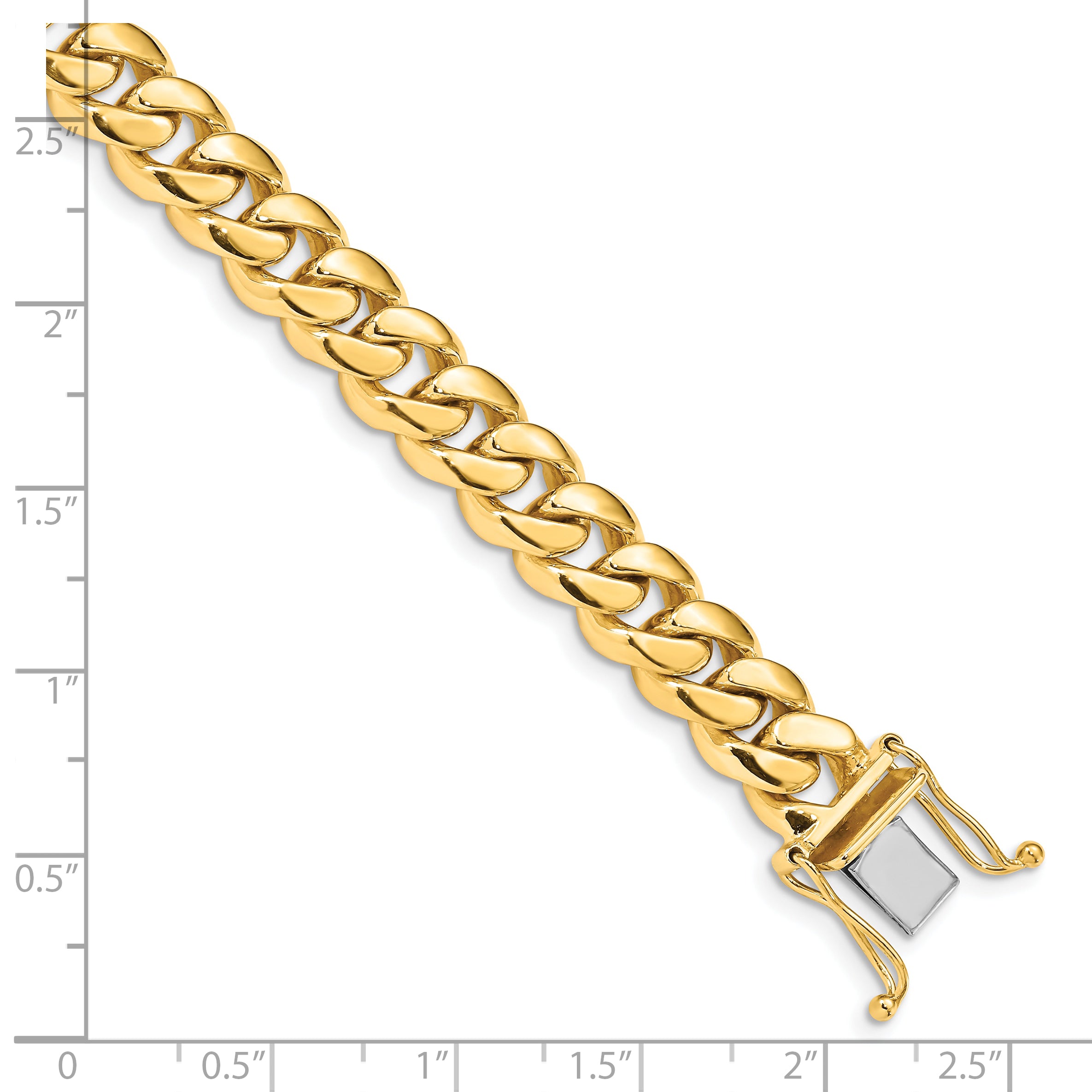 10k 8.7mm Hand-polished Miami Cuban Chain Link Bracelet