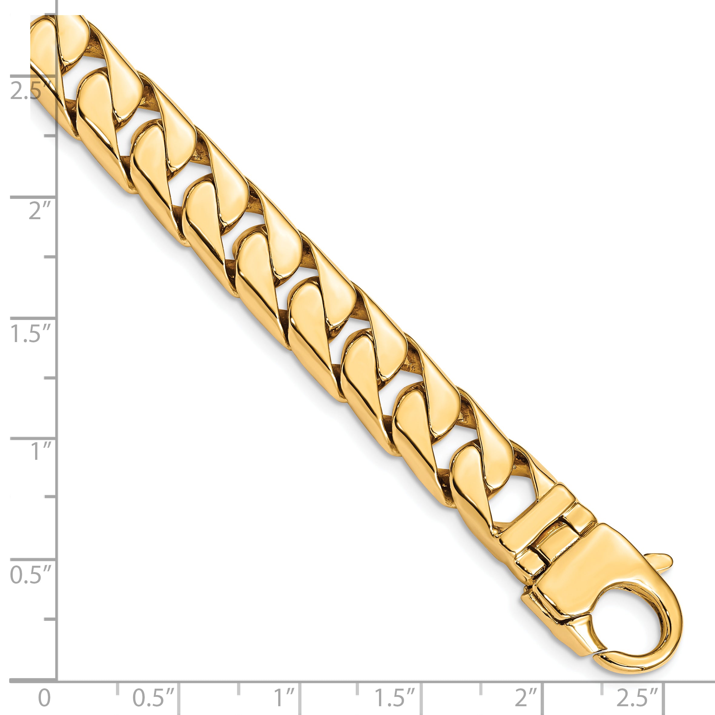 10k 10.20mm Hand-polished Long Link Half Round Curb Chain