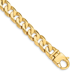 10k 11mm Hand Polished Fancy Curb Link Bracelet