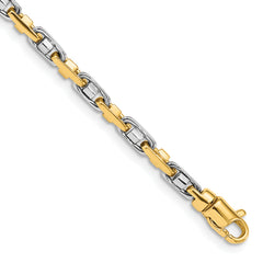 10k Two-tone 3.5mm Fancy Link Chain