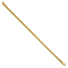 10k 4.4mm Hand-polished Flat-Edged Woven Link Bracelet