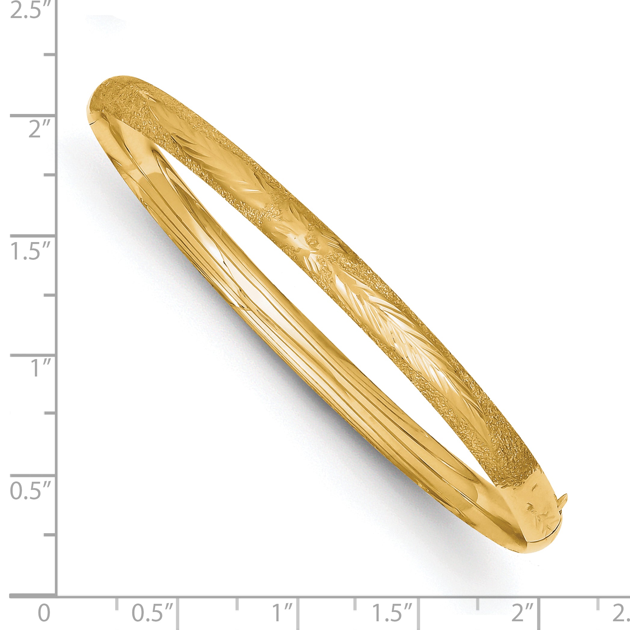 10k 3/16 Laser Cut Hinged Bangle Bracelet