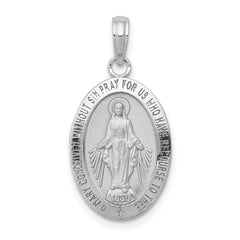 10k White Gold Miraculous Medal Pendant