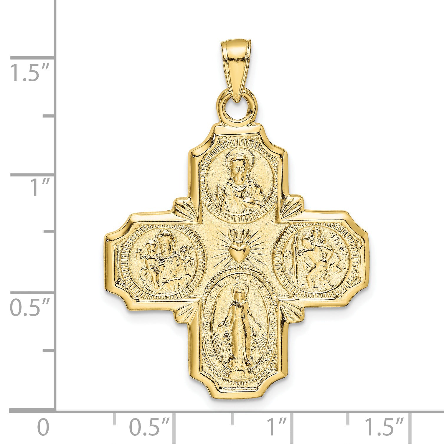 10k Four-Way Medal Pendant