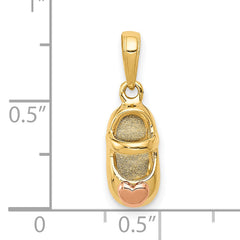 10k  3D Two-tone Baby Shoe Charm