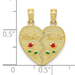 10K Enameled MOTHER DAUGHTER Pendant