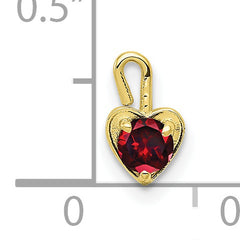 10ky January Synthetic Birthstone Heart Charm