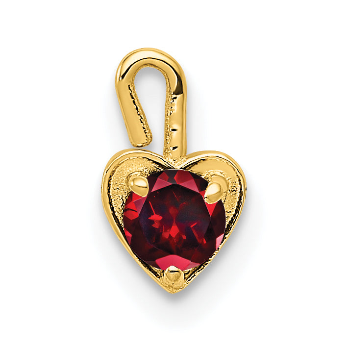 10ky January Synthetic Birthstone Heart Charm