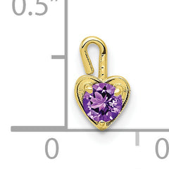 10ky February Synthetic Birthstone Heart Charm