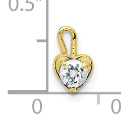 10ky April Synthetic Birthstone Heart Charm