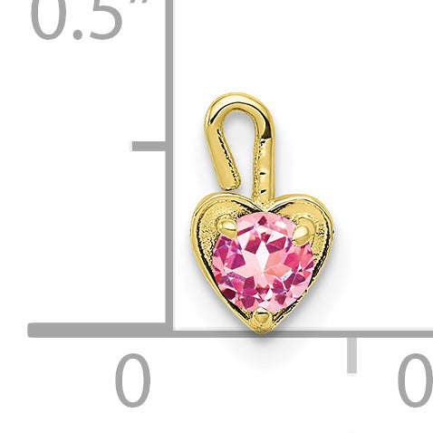 10ky October Synthetic Birthstone Heart Charm