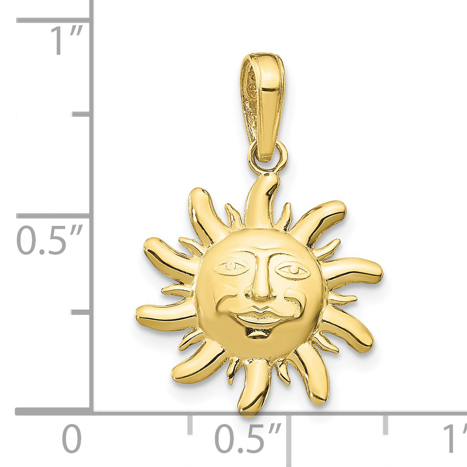 10k Diamond-Cut Small Sun Charm