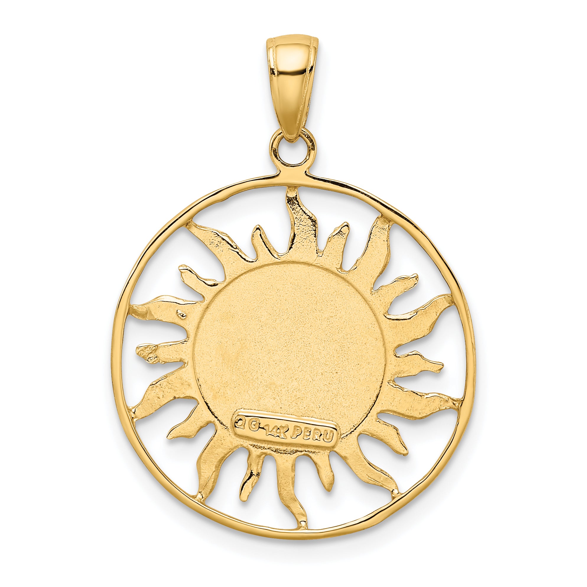 10k Polished Sun with Moon & Star Charm