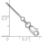 10K White Gold 1mm Round Open Link Cable Chain Anklet