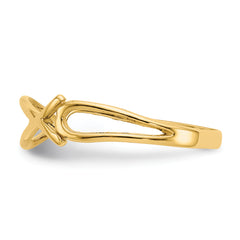 10k Polished Ichthus Fish Ring - 6