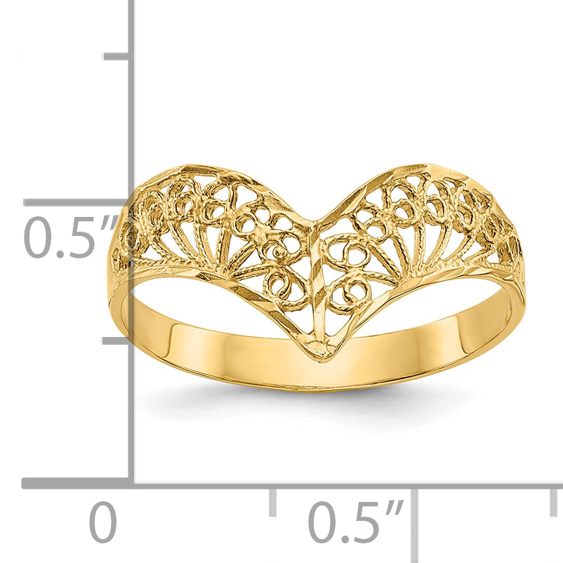 10k Diamond-Cut Filigree Ring - 7