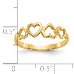 10K Heart Ring