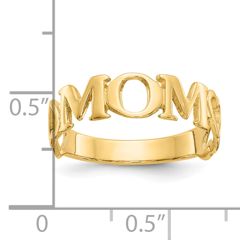 10K Polished Mom Ring