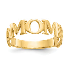 10K Polished Mom Ring