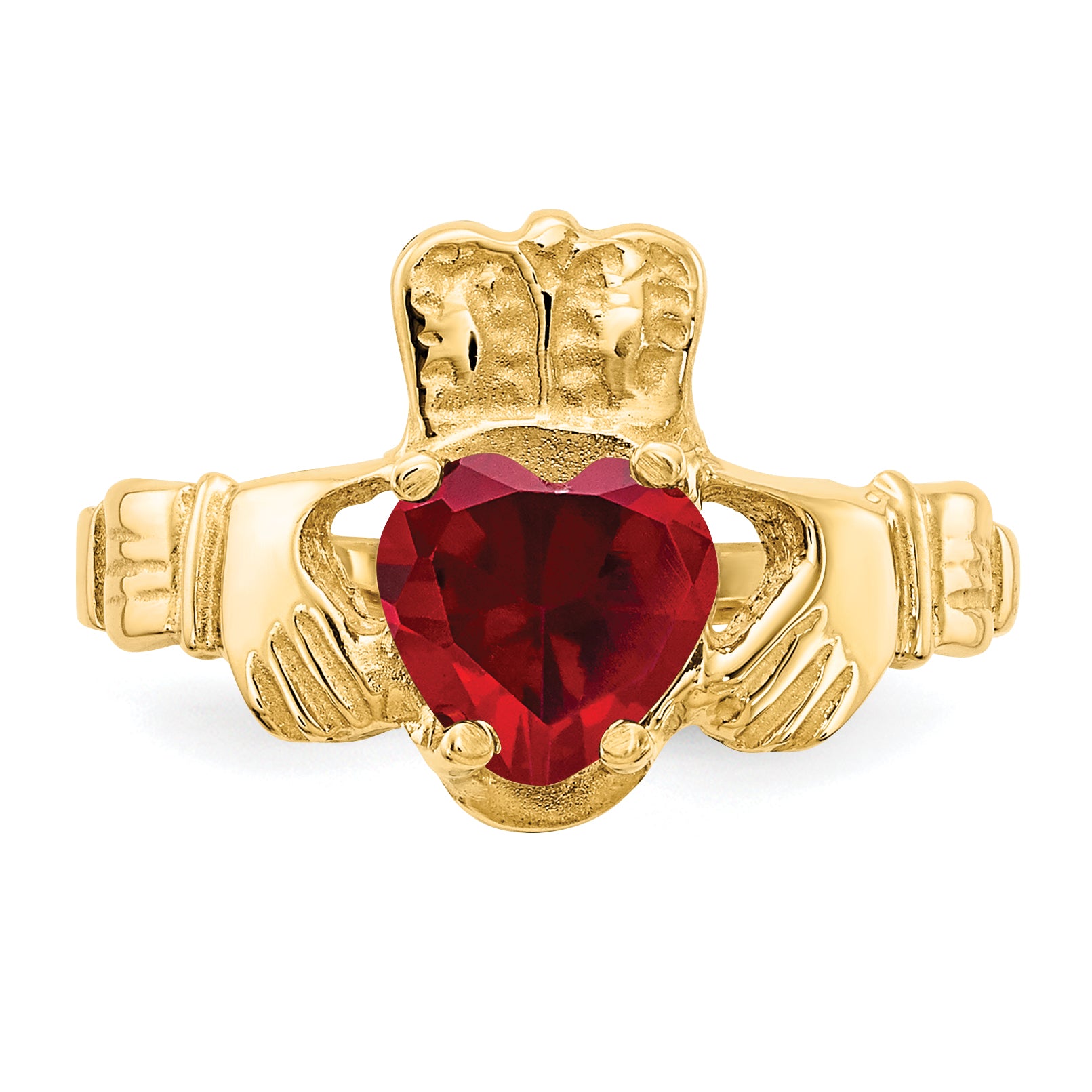 10k January Birthstone Claddagh Ring