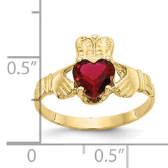 10k January Birthstone Claddagh Ring