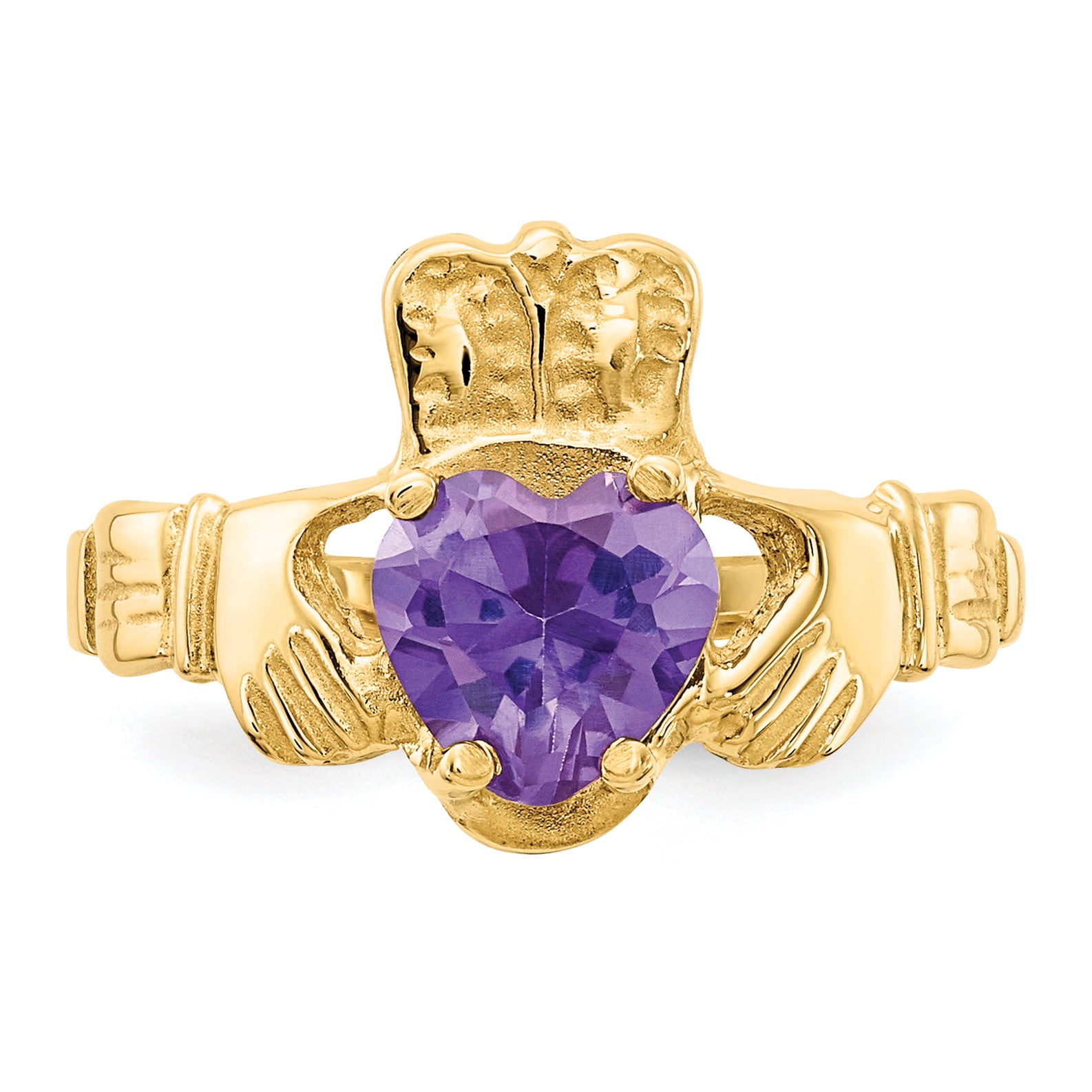 10k June Birthstone Claddagh Ring