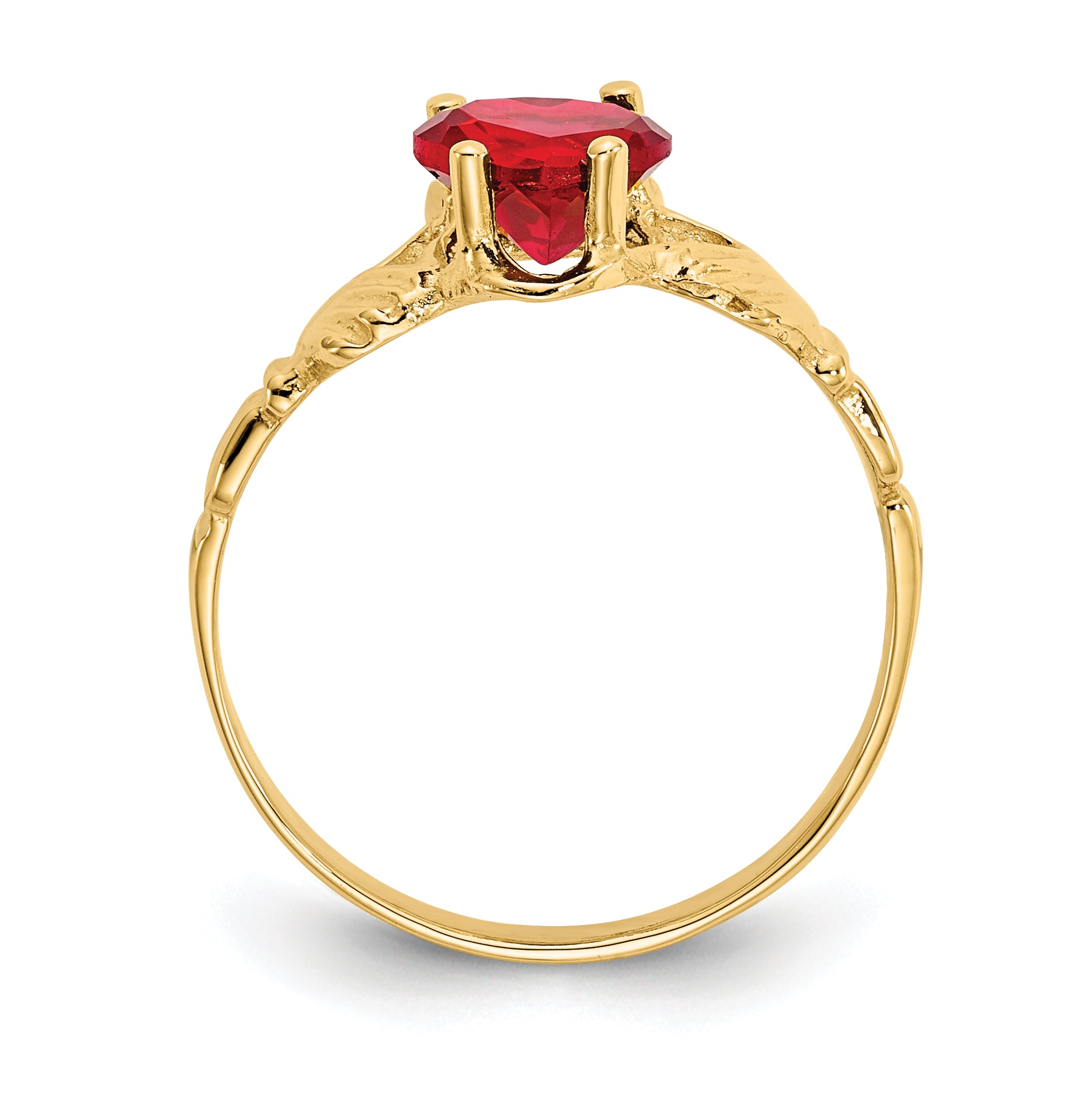 10k July Birthstone Claddagh Ring - 5
