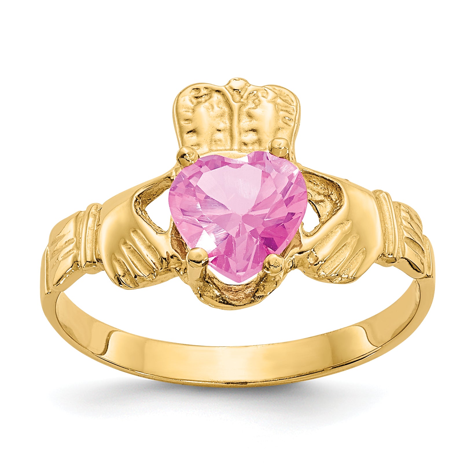 10k October Birthstone Claddagh Ring