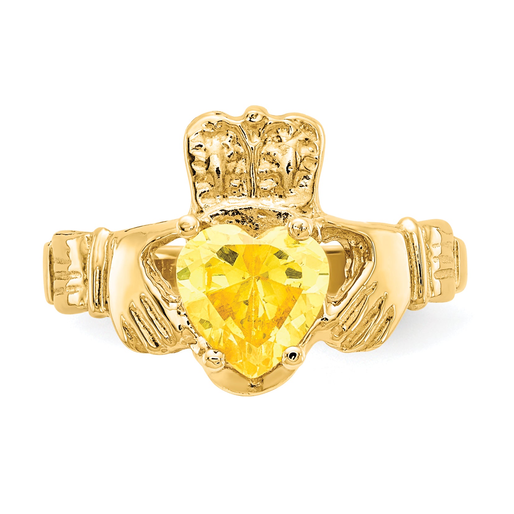 10k November Birthstone Claddagh Ring