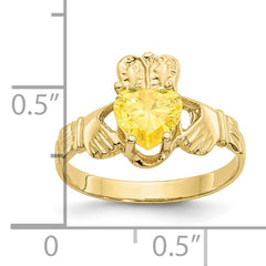 10k November Birthstone Claddagh Ring