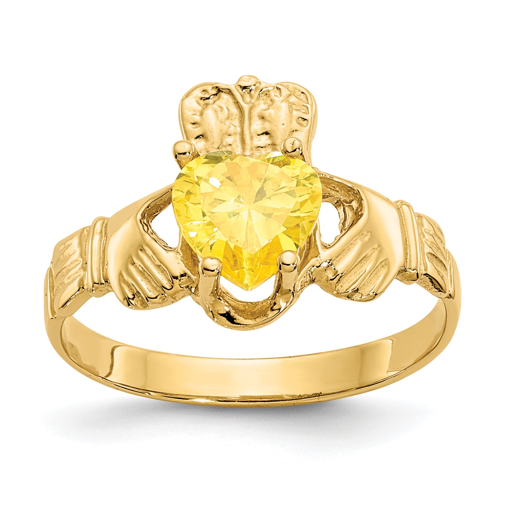 10k November Birthstone Claddagh Ring