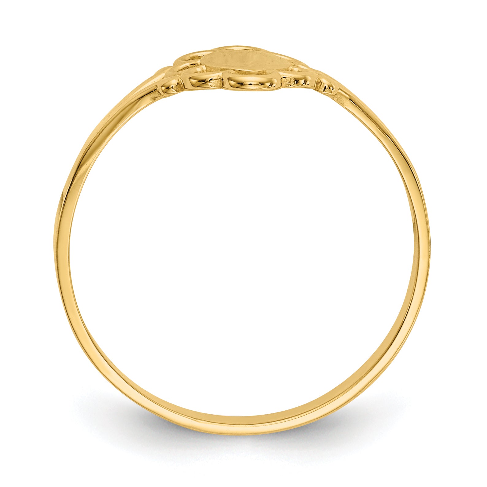 10K Filigree Oval Polished Center Child's Signet Ring