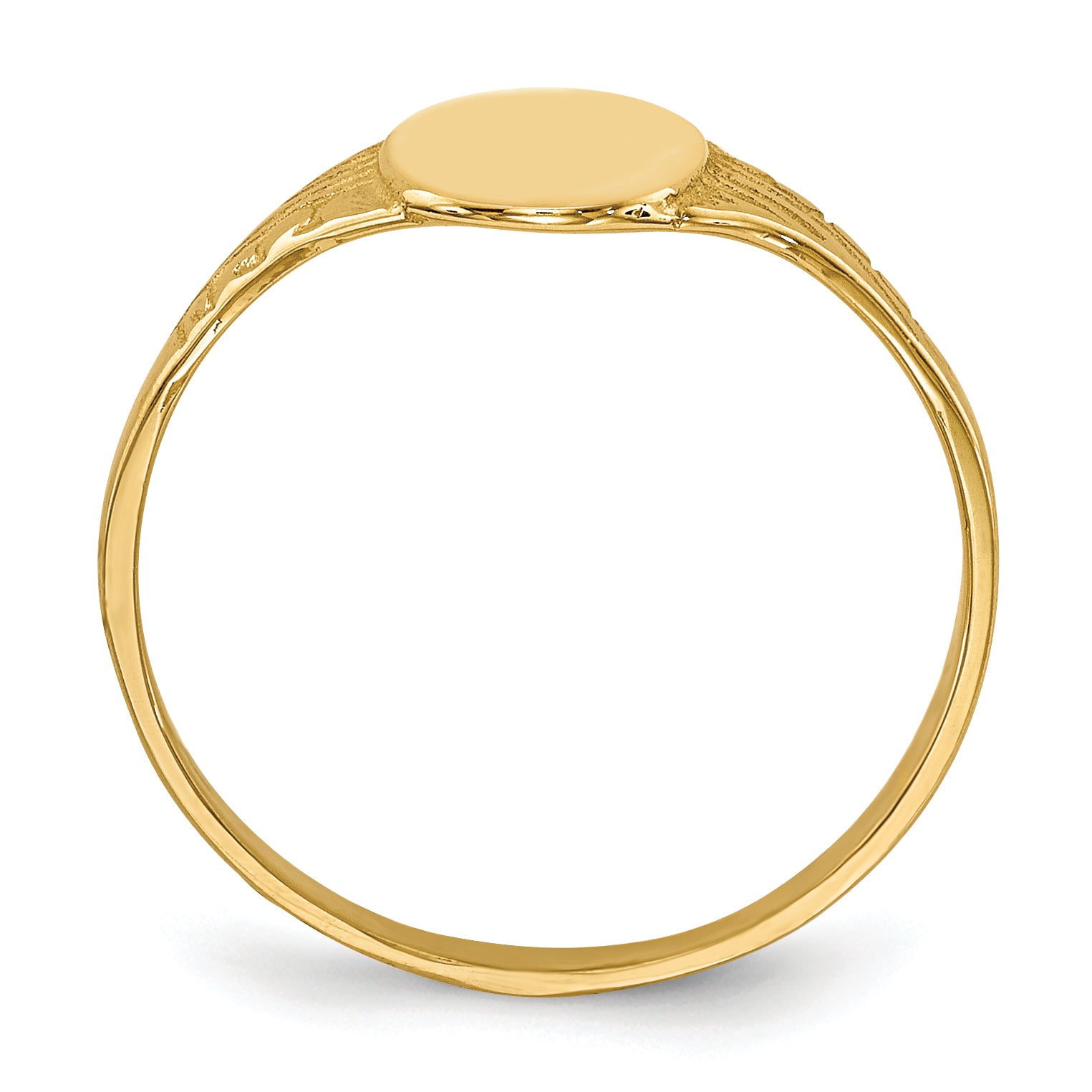 10K Oval Polished Child Signet Ring - 2.25
