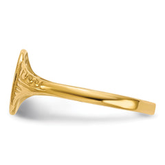 10K Oval Polished Child Signet Ring - 2.25