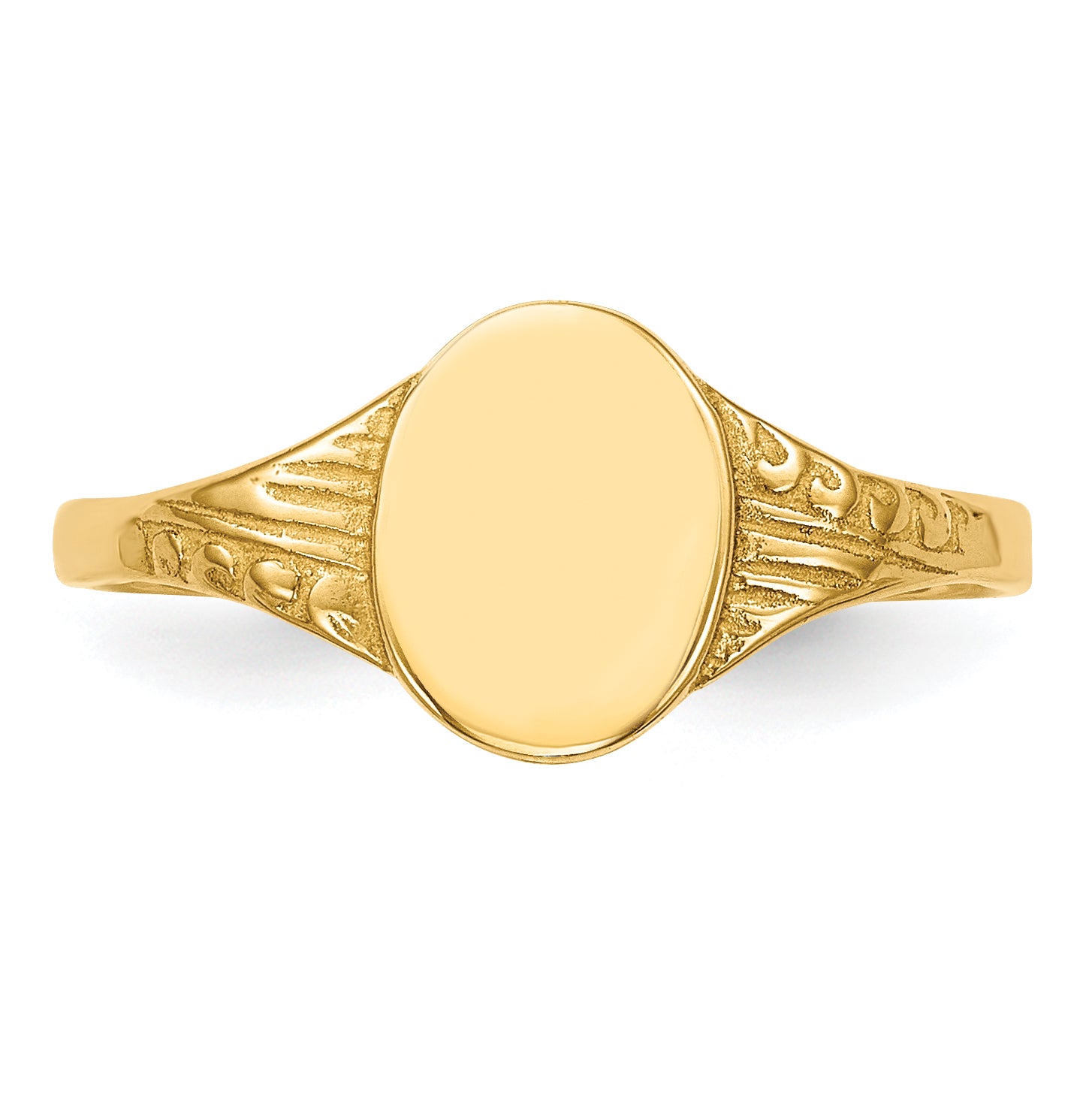 10K Oval Polished Child Signet Ring - 2.25