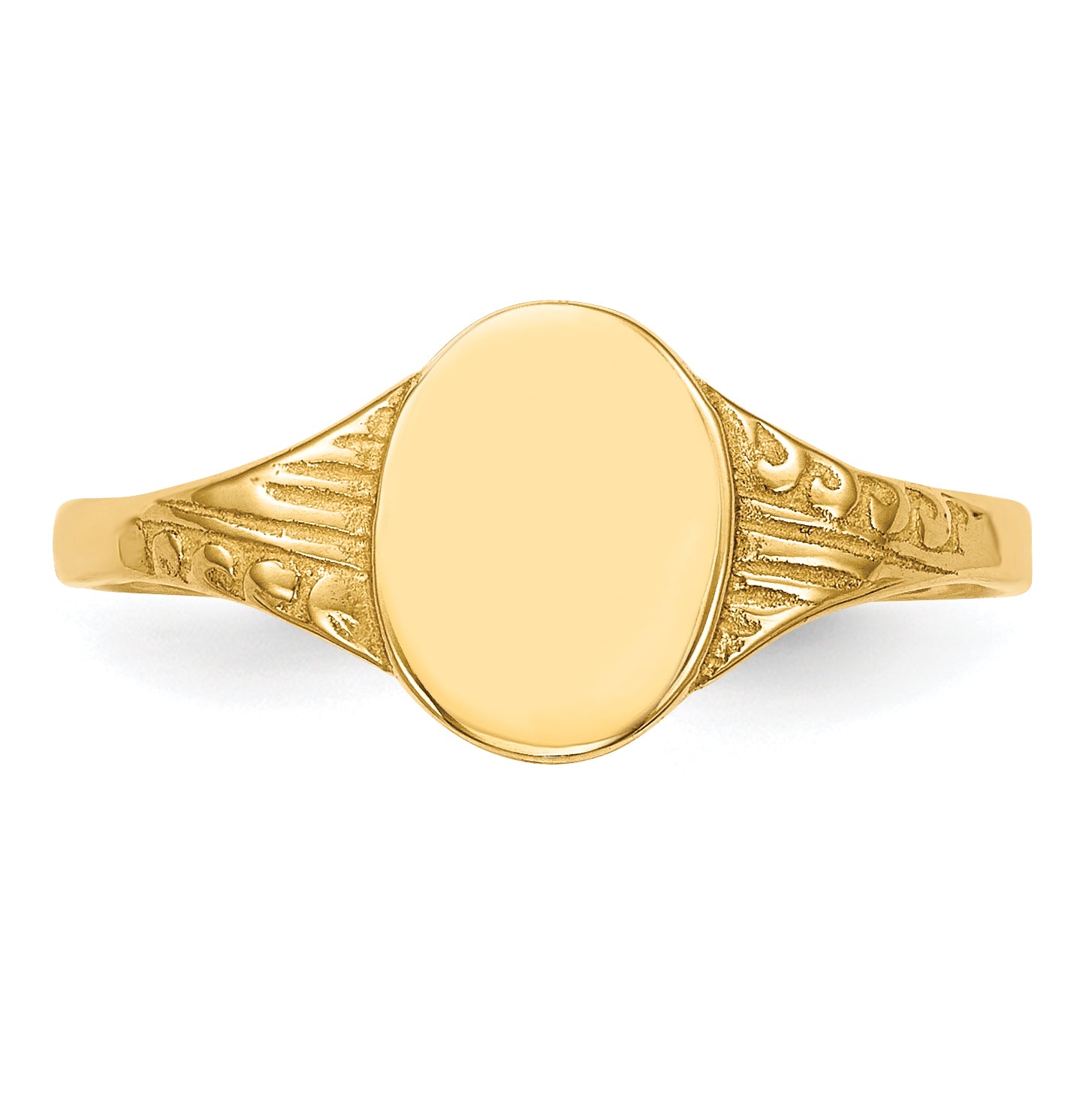 10K Oval Polished Child Signet Ring