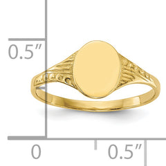 10K Oval Polished Child Signet Ring - 2.25
