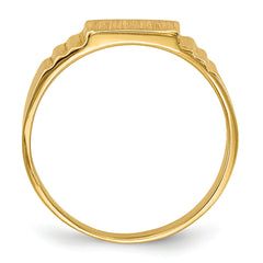 10K Satin Rectangular Child's Signet Ring - 2.25