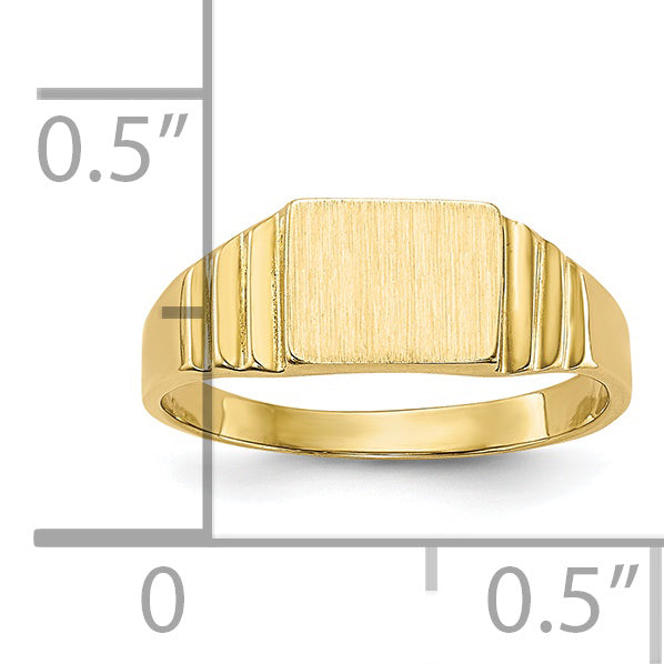 10K Satin Rectangular Child's Signet Ring - 2.25
