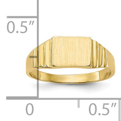10K Satin Rectangular Child's Signet Ring - 2.25