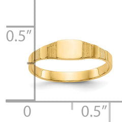 10K Polished Square Baby Signet Ring - 1.75
