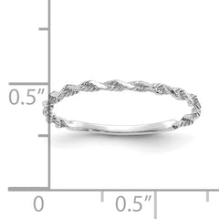 10KW Diamond-cut Textured Rope Band Ring - 6