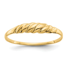 10K Textured Ridged Dome Ring