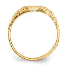 10k 10.0x8.0mm Closed Back Signet Ring