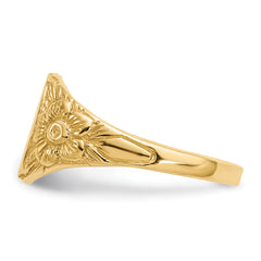 10k 10.0x8.0mm Closed Back Signet Ring