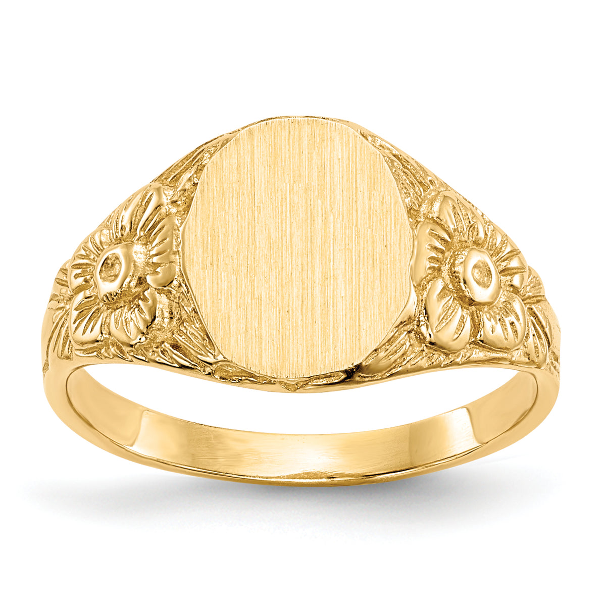 10k 10.0x8.0mm Closed Back Signet Ring