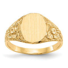 10k 10.0x8.0mm Closed Back Signet Ring