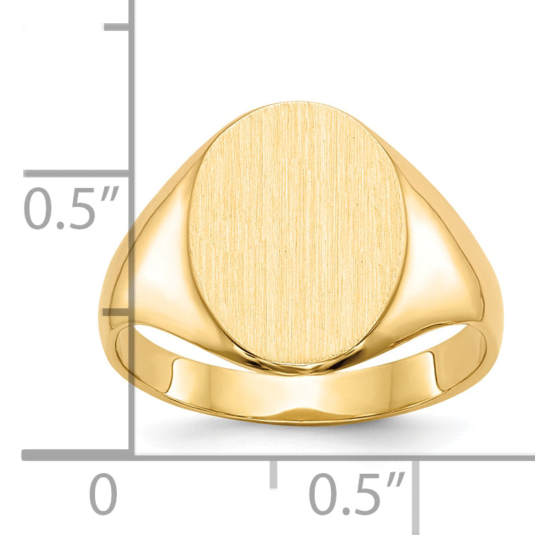 10k 14.0x10.0mm Closed Back Signet Ring