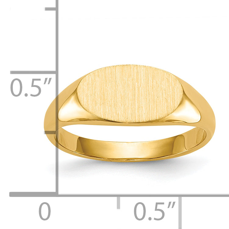 10k 6.5x11.5mm Closed Back Signet Ring