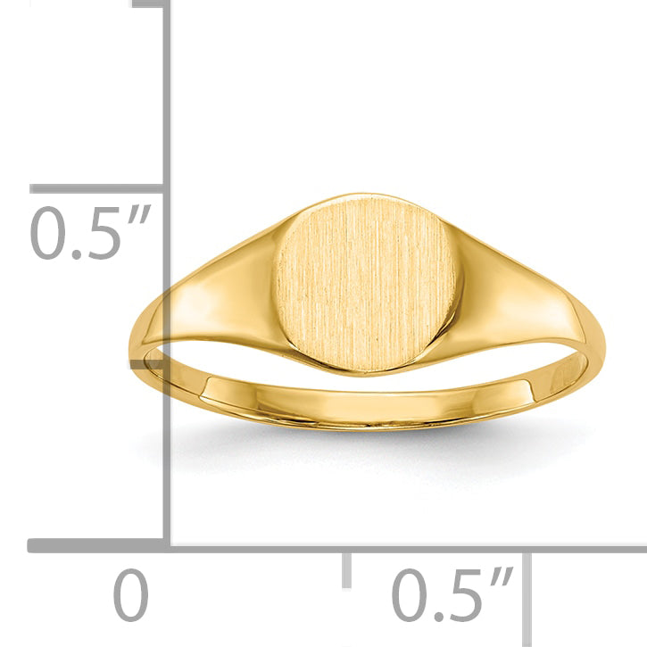 10k 6.5x7.5mm Closed Back Signet Ring